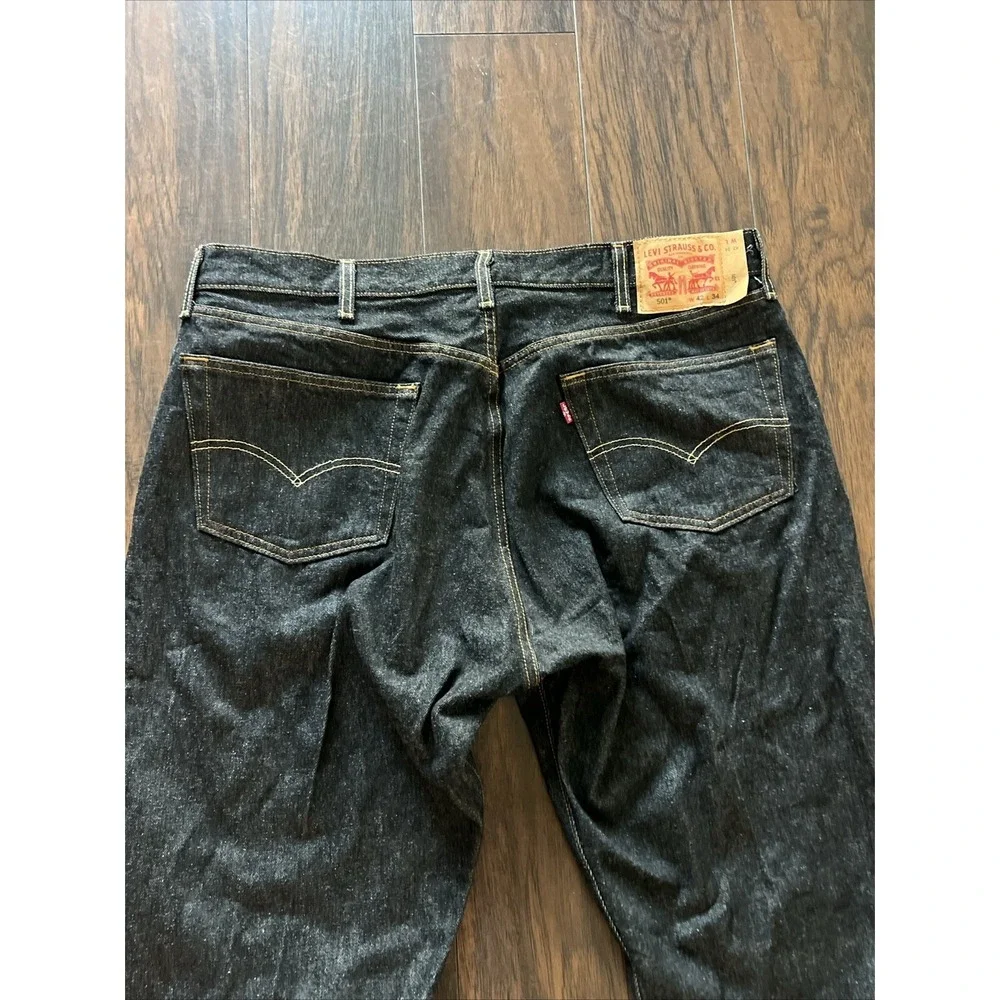 Men's‎ Levi's Jeans 501 Button Fly Straight Leg Waterless Black Wash Sz 42x34